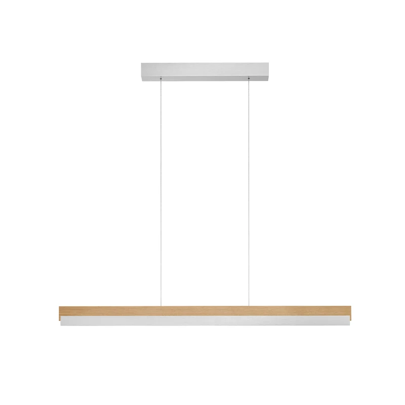 B-Ware Quitani Hängeleuchte Pendelleuchte LED Eiche Nickel verstellbar Keijo 103 cm168