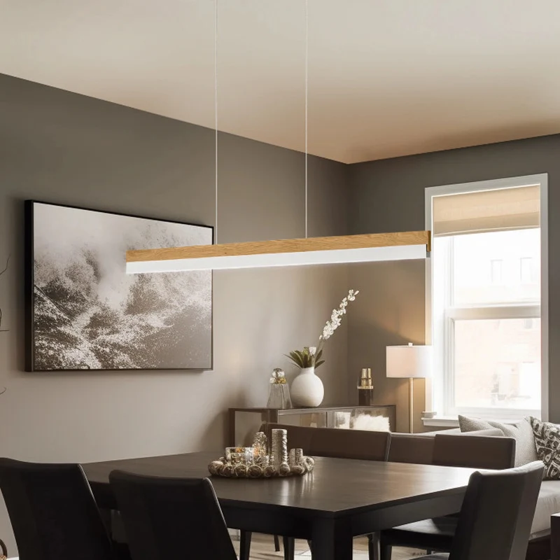 B-Ware Quitani Hängeleuchte Pendelleuchte LED Eiche Nickel verstellbar Keijo 103 cm168