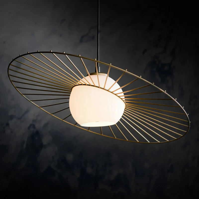 B-Ware SIGMA Hängeleuchte Sol 1 ein Glas mit goldenem Kranz Deckenlampe Lampe Leuchte