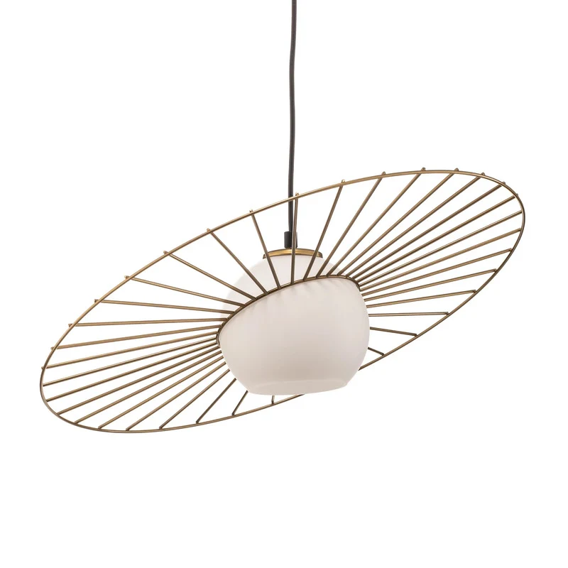 B-Ware SIGMA Hängeleuchte Sol 1 ein Glas mit goldenem Kranz Deckenlampe Lampe Leuchte