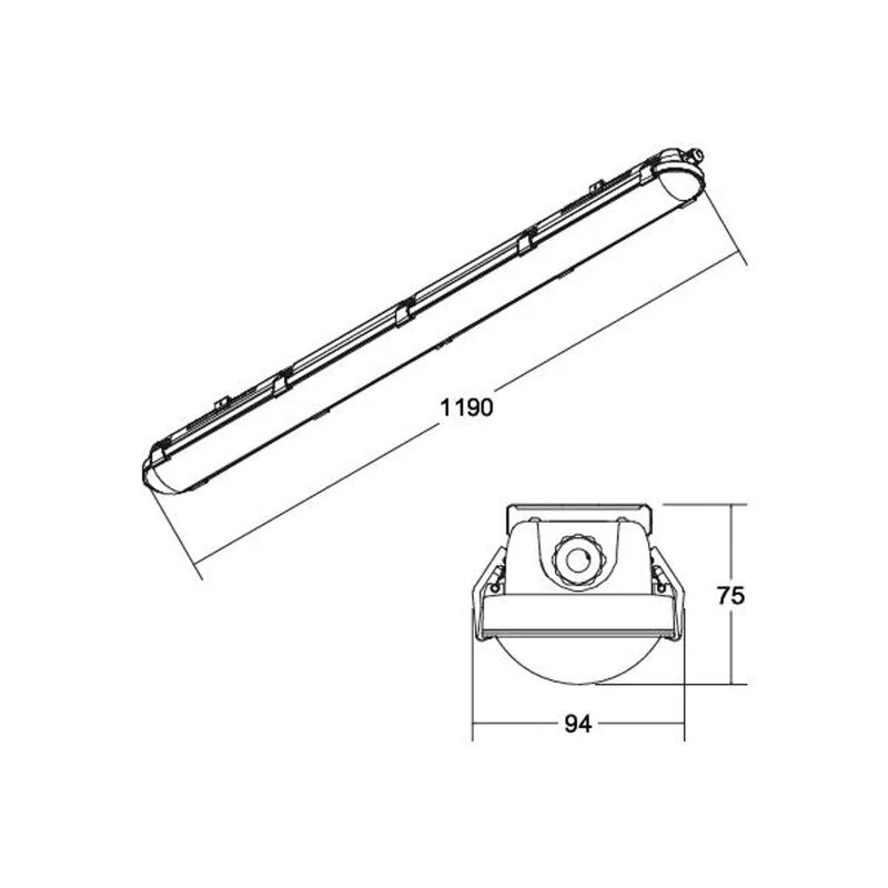 B-Ware BRUMBERG Feuchtraumleuchte Wannenleuchte LED Lampe Edelstahl 119cm SIEHE TEXT