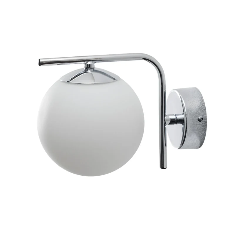 B-Ware Domiluce Wandleuchte Wandlampe Aurora Glas Metall Chrom Weiß Kugel 17 cm E14 LED
