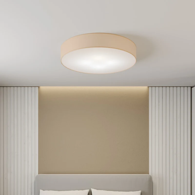 B-Ware Euluna Deckenleuchte Rondo Leuchte beige Textil Metall LED Ø80cm SIEHE TEXT