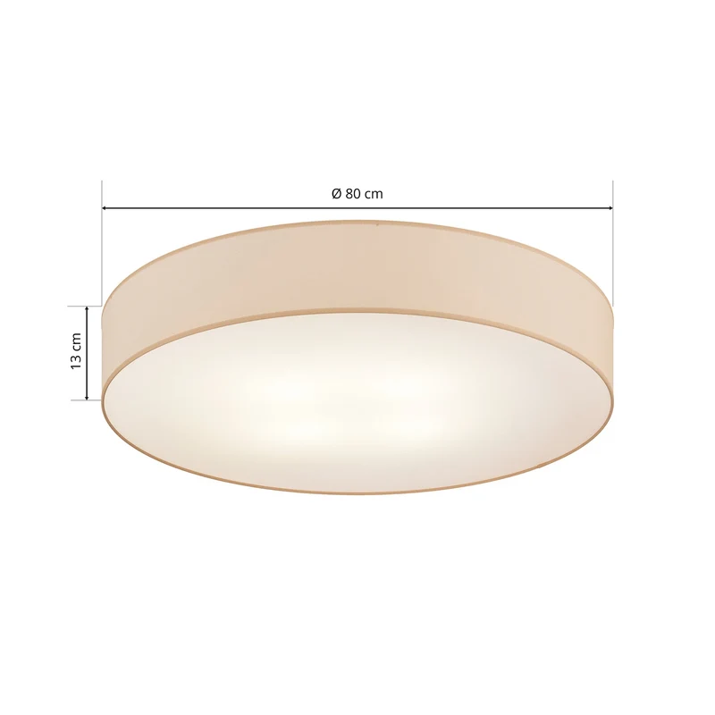 B-Ware Euluna Deckenleuchte Rondo Leuchte beige Textil Metall LED Ø80cm SIEHE TEXT