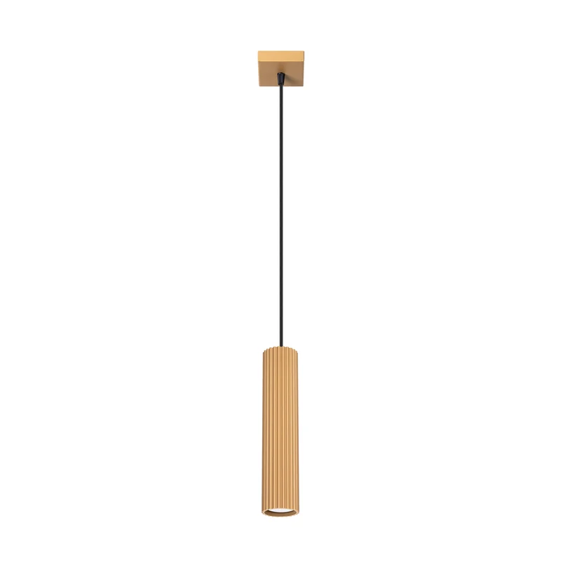 B-Ware Pendellampe Karbon Hängelampe Gold Aluminium Dimmbar Ø 6 cm GU10 LED Leuchte