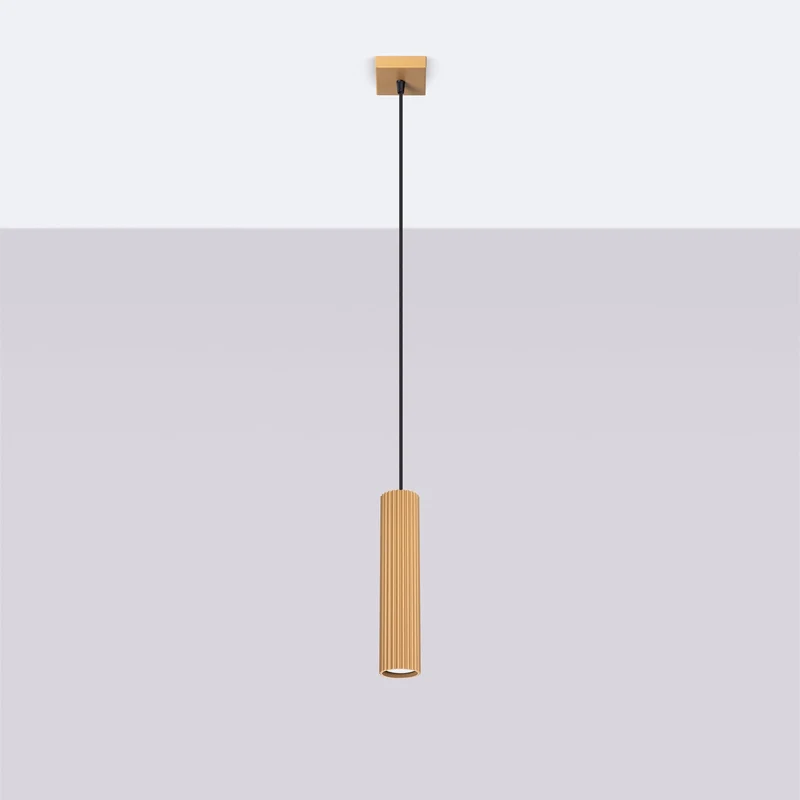 B-Ware Pendellampe Karbon Hängelampe Gold Aluminium Dimmbar Ø 6 cm GU10 LED Leuchte