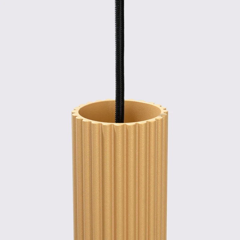 B-Ware Pendellampe Karbon Hängelampe Gold Aluminium Dimmbar Ø 6 cm GU10 LED Leuchte