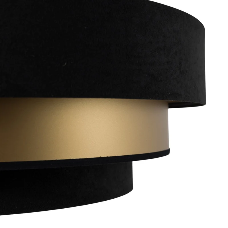 B-Ware Maco Design Hängeleuchte Pendelleuchte Triniti schwarz gold Textil Ø60cm E27 LED