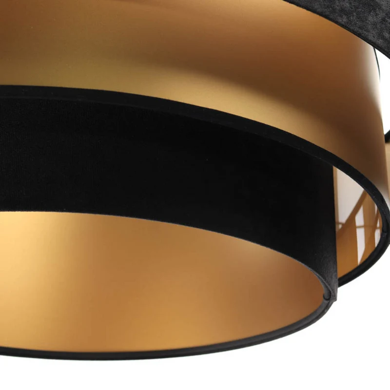 B-Ware Maco Design Hängeleuchte Pendelleuchte Triniti schwarz gold Textil Ø60cm E27 LED