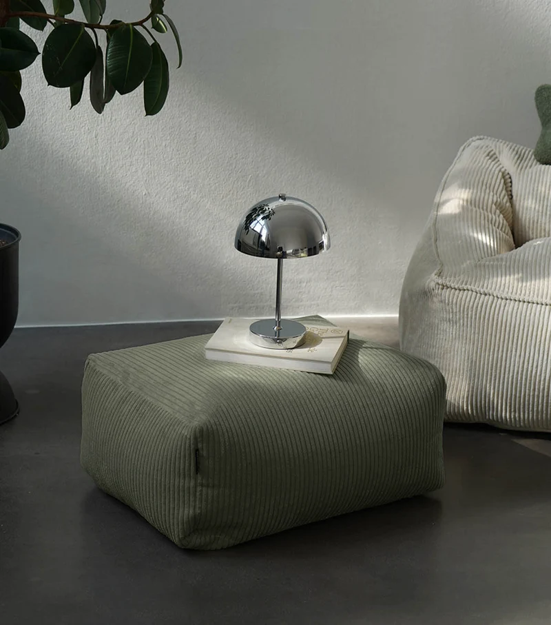 B-Ware mokebo Pouf Hocker Sitzhocker Sitzpouf Grün Cordbezug EPS Füllung Wohnzimmer