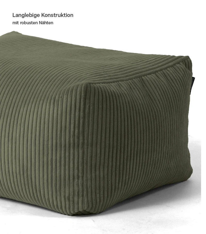 B-Ware mokebo Pouf Hocker Sitzhocker Sitzpouf Grün Cordbezug EPS Füllung Wohnzimmer