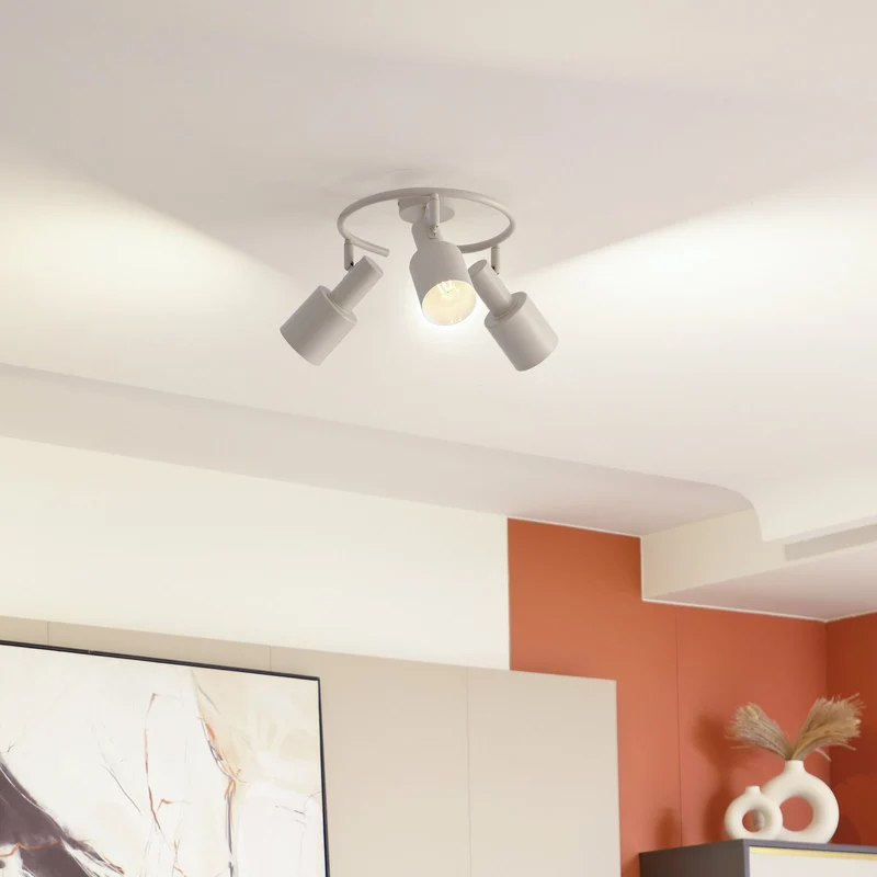 B-Ware Lindby Deckenstrahler Ovelia beige Eisen Deckenlampe Deckenleuchte Lampe E27