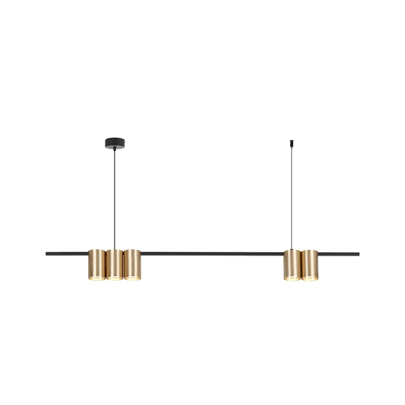 B-Ware Eco-Light Hängelampe Genesis Hängeleuchte Alu schwarz/gold Deckenlampe