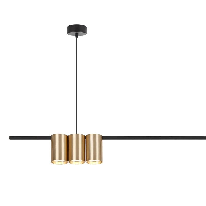 B-Ware Eco-Light Hängelampe Genesis Hängeleuchte Alu schwarz/gold Deckenlampe