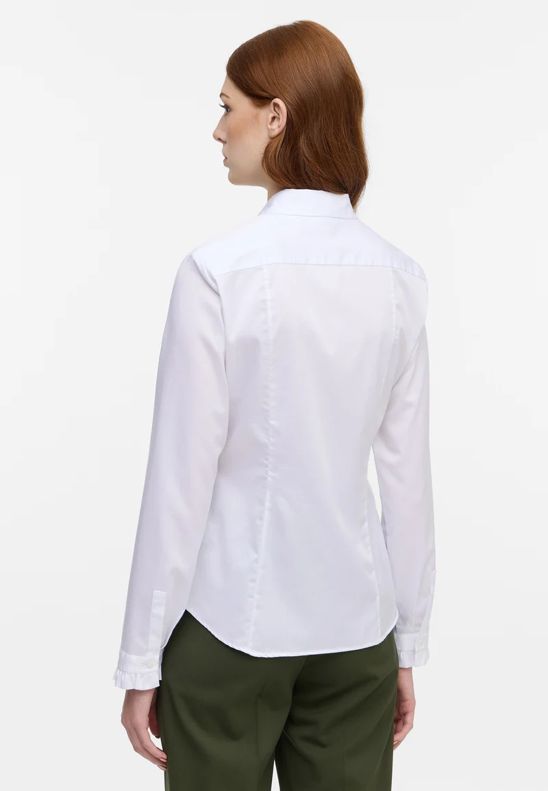 Satin Shirt Bluse Satingewebe Langarm