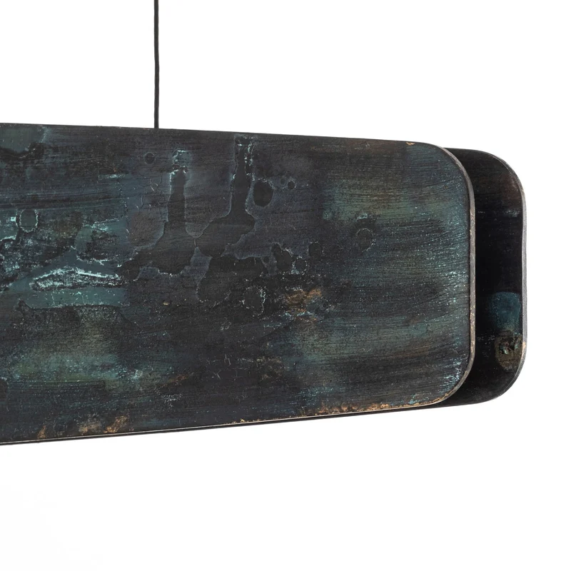 B-Ware Quitani Pendelleuchte Hängeleuchte LED Aluminium oxidiert schwarz Lysia 118 cm