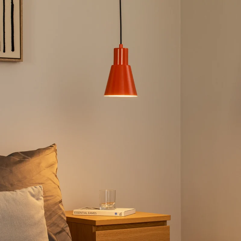 B-Ware Hängeleuchte Pendelleuchte Konikkem orange Metall Leuchte Lampe E27 LED Ø 14 cm