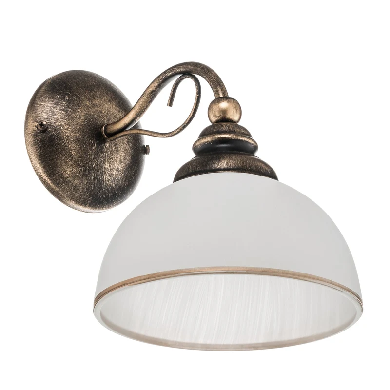 B-Ware Casale Wandleuchte Wandlampe Glas Metall altmessing dimmbar E27 LED Leuchte