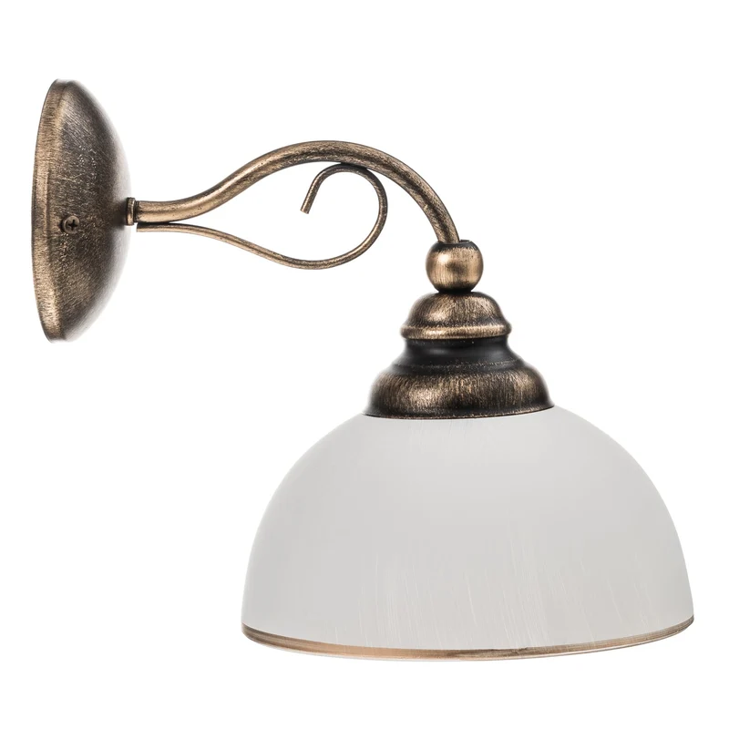 B-Ware Casale Wandleuchte Wandlampe Glas Metall altmessing dimmbar E27 LED Leuchte