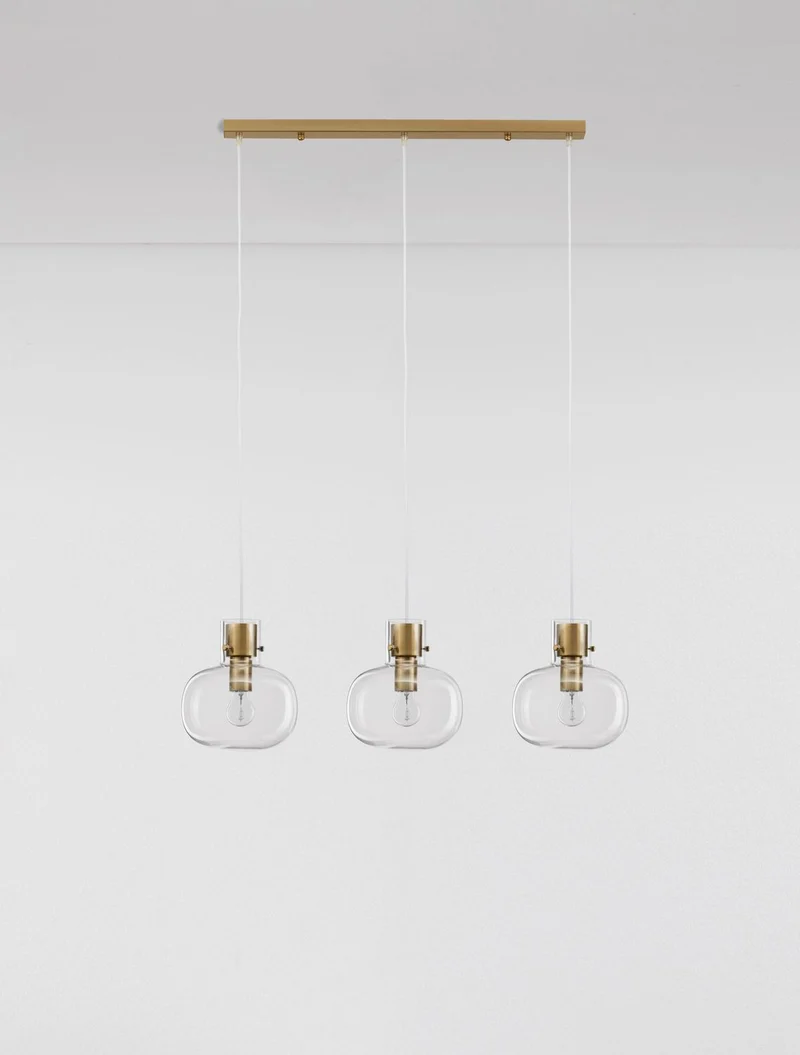 B-Ware Nova Luce Pendelleuchte Hängeleuchte CINZIA E27 LED 3-flammig Gold dimmbar Lampe