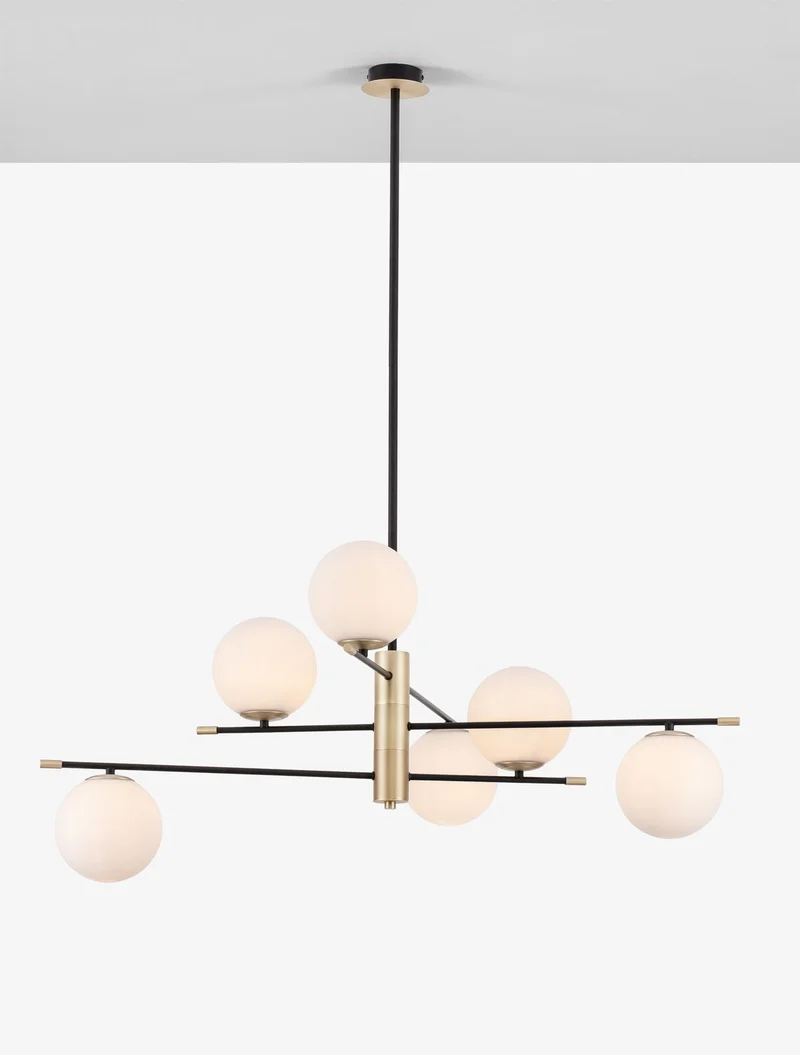 B-Ware Nova Luce Pendelleuchte Hängeleuchte GIT G9 LED Gold dimmbar 6-flammig 120x100cm