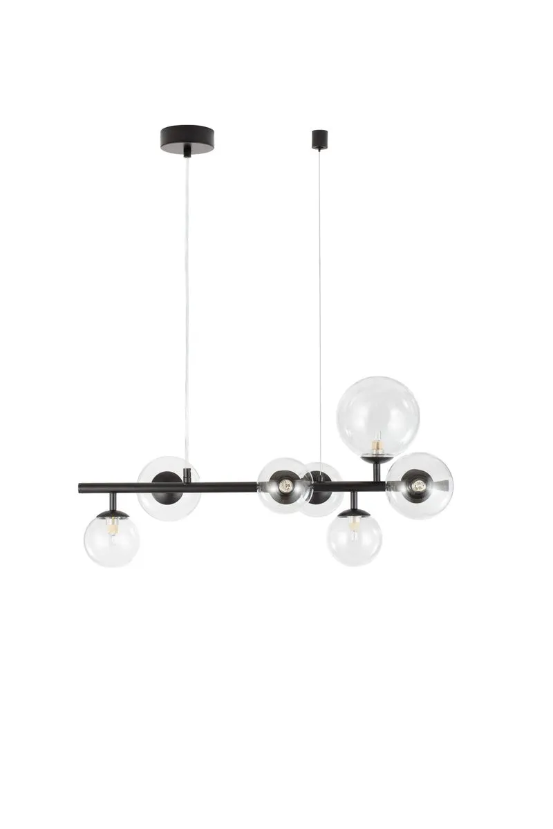 B-Ware Nova Luce Pendelleuchte Hängeleuchte ODILLIA Schwarz G9 LED 7-fach dimmbar Glas