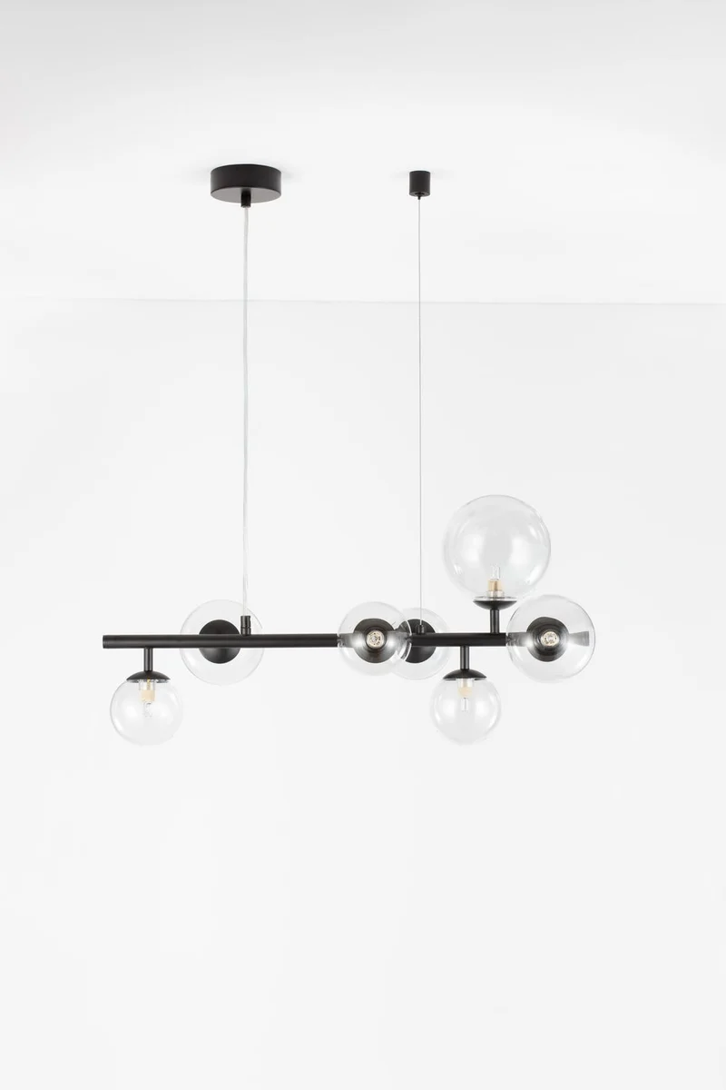 B-Ware Nova Luce Pendelleuchte Hängeleuchte ODILLIA Schwarz G9 LED 7-fach dimmbar Glas