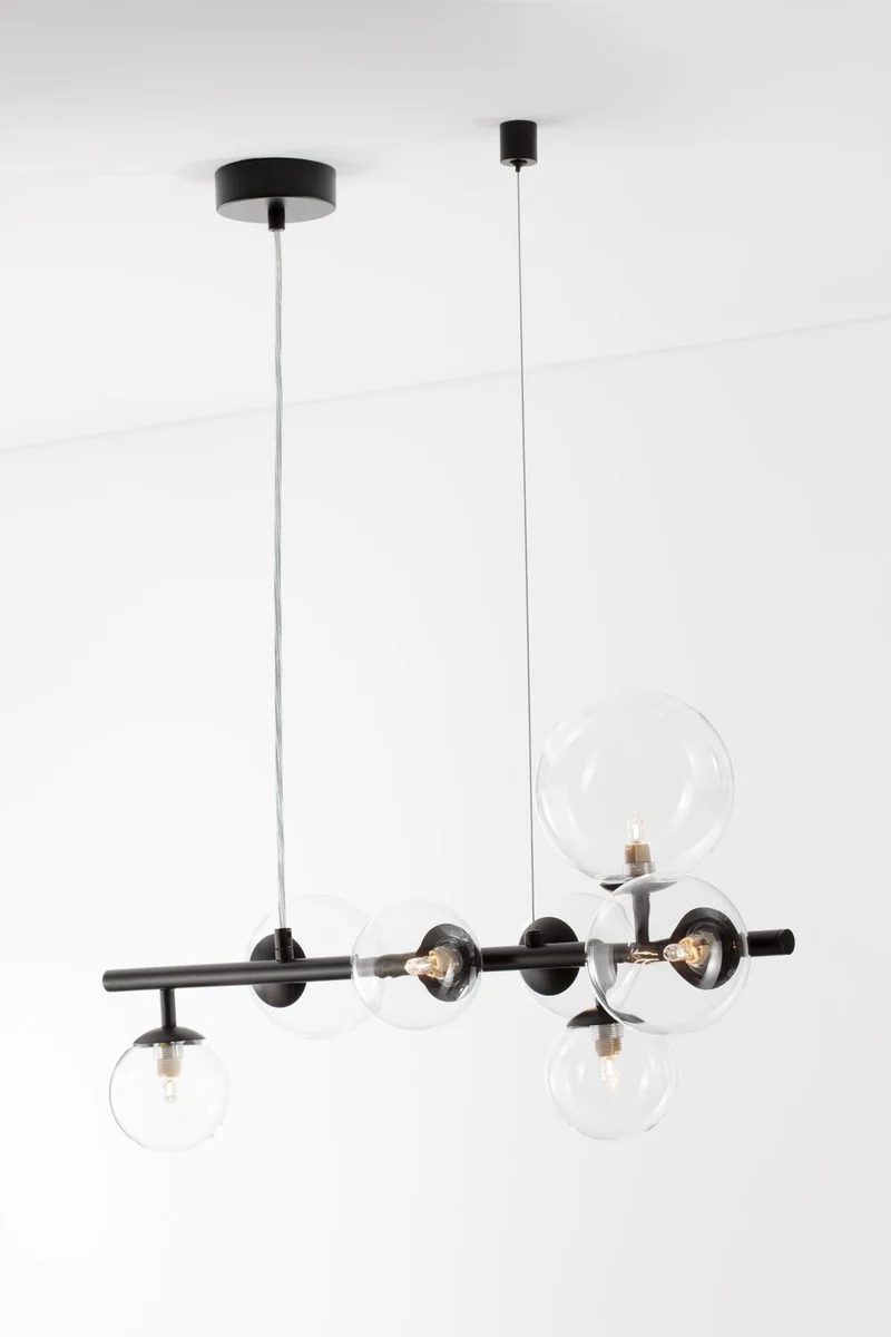 B-Ware Nova Luce Pendelleuchte Hängeleuchte ODILLIA Schwarz G9 LED 7-fach dimmbar Glas