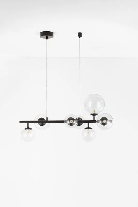 B-Ware Nova Luce Pendelleuchte Hängeleuchte ODILLIA Schwarz G9 LED 7-fach dimmbar Glas