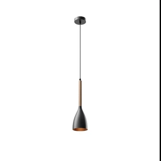 B-Ware Euluna Hängeleuchte Muza Deckenlampe Pendelleuchte E27 1-flg schwarz Holz hell