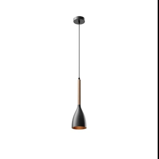 B-Ware Euluna Hängeleuchte Muza Deckenlampe Pendelleuchte E27 1-flg schwarz Holz hell