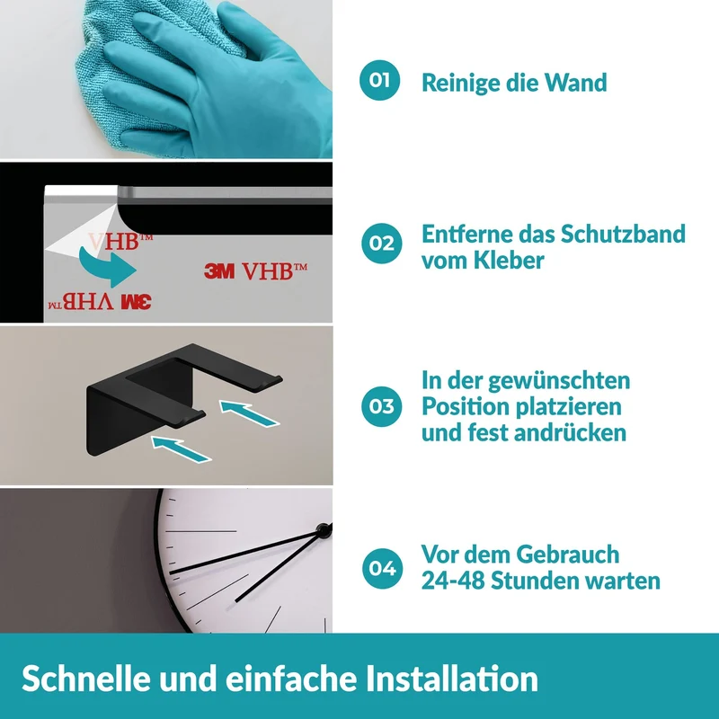 2x B-Ware Weissenstein Föhnhalter Halterung WOMO Schwarz Wandbefestigung Bad 2 STÜCK