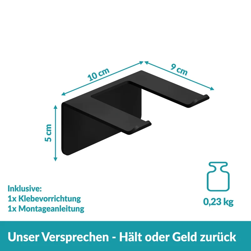 2x B-Ware Weissenstein Föhnhalter Halterung WOMO Schwarz Wandbefestigung Bad 2 STÜCK