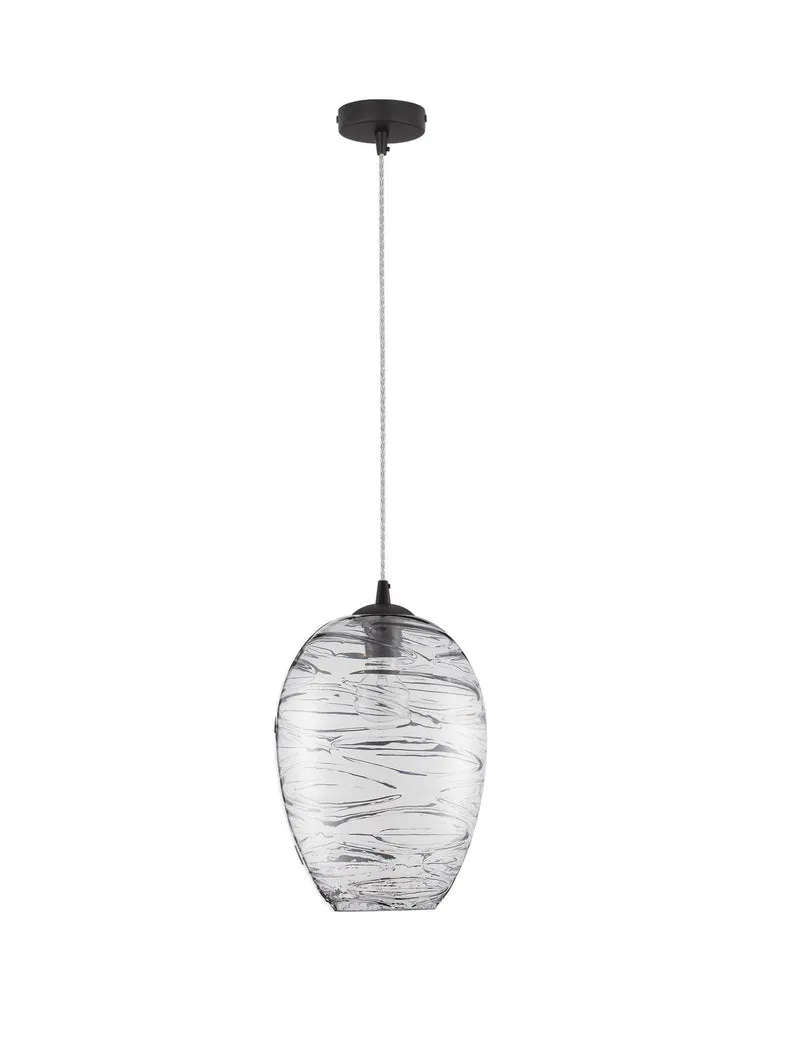 B-Ware Nova Luce Pendelleuchte Hängeleuchte Lampe EVLEEN E27 LED Schwarz dimmbar Ø 23cm