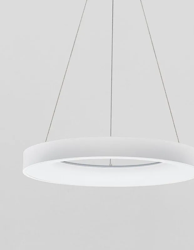 B-Ware Nova Luce Pendelleuchte Hängeleuchte LED Weiß RANDO THIN Warmweiß dimmbar 60 cm