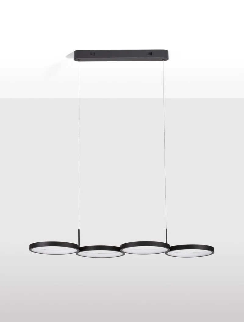 B-Ware Nova Luce Pendelleuchte Hängelampe MAGNUS LED Schwarz Warmweiß dimmbar 84 cm 41W