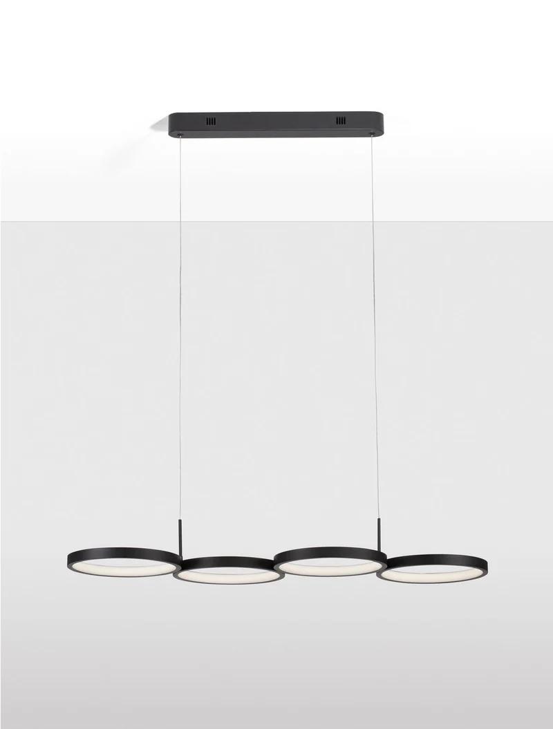 B-Ware Nova Luce Pendelleuchte Hängelampe MAGNUS LED Schwarz Warmweiß dimmbar 84 cm 41W