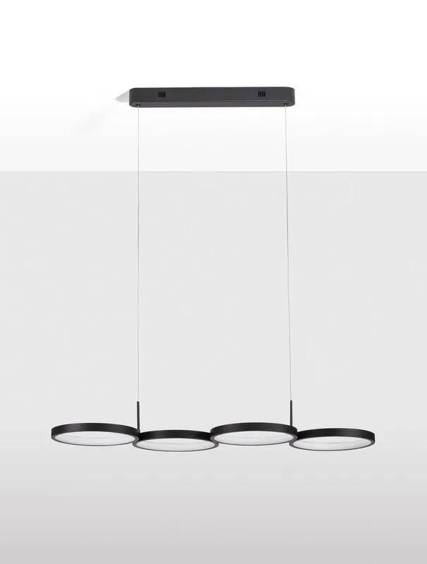 B-Ware Nova Luce Pendelleuchte Hängelampe MAGNUS LED Schwarz Warmweiß dimmbar 84 cm 41W