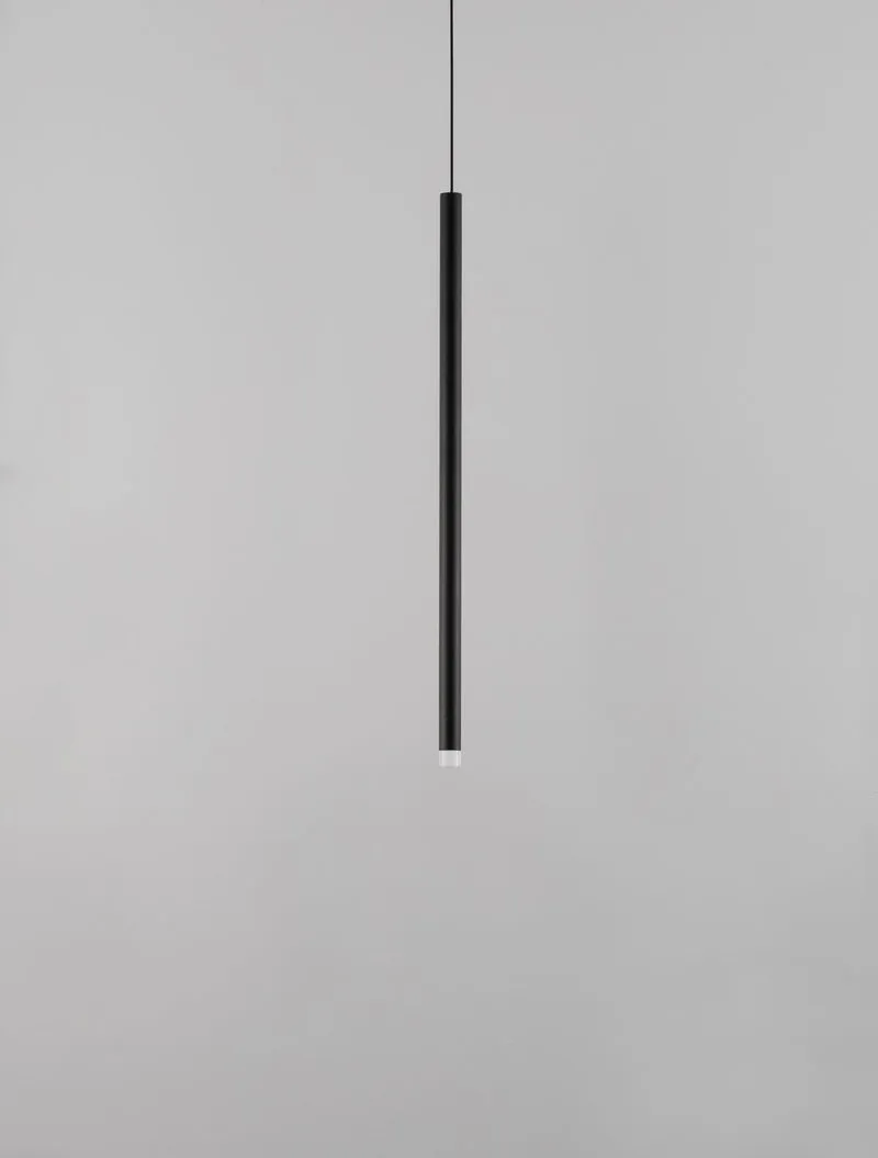 B-Ware Nova Luce Pendelleuchte Hängeleuchte LED DANDIA Schwarz Warmweiß 150x8 cm 6 W