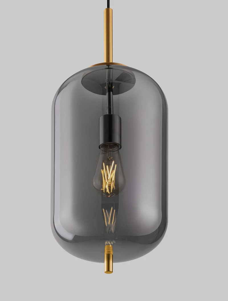 B-Ware Nova Luce Pendelleuchte Hängeleuchte LATO E27 LED Gold Rauchig dimmbar Glas 22cm