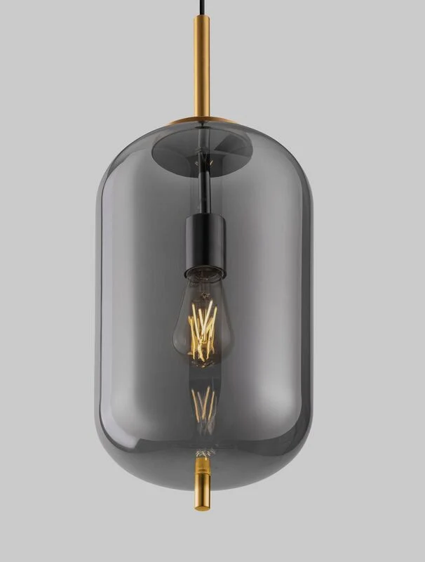 B-Ware Nova Luce Pendelleuchte Hängeleuchte LATO E27 LED Gold Rauchig dimmbar Glas 22cm