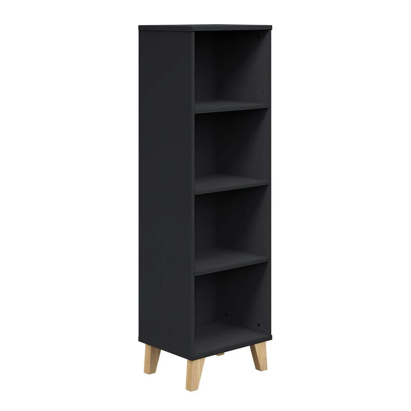 B-Ware Transland Standregal Regal Mariella Kinderzimmer Möbel schwarz 4 Fächer 158,6 cm