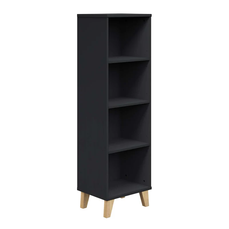 B-Ware Transland Standregal Regal Mariella Kinderzimmer Möbel schwarz 4 Fächer 158,6 cm
