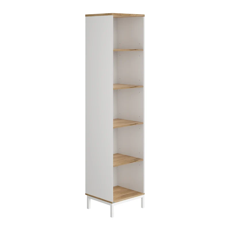 B-Ware PAIDI Regal Standregal Bücherregal Mattis 5 offene Fächer weiß eiche 202,9 cm