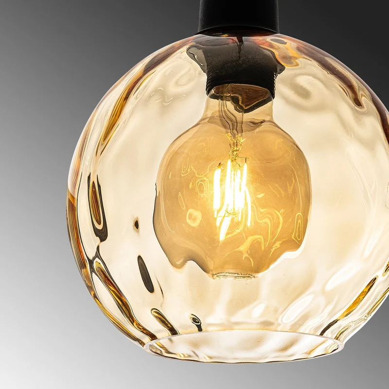 B-Ware Opviq Pendelleuchte Hängelampe Benek Glas gelb getönt Lampe Beleuchtung