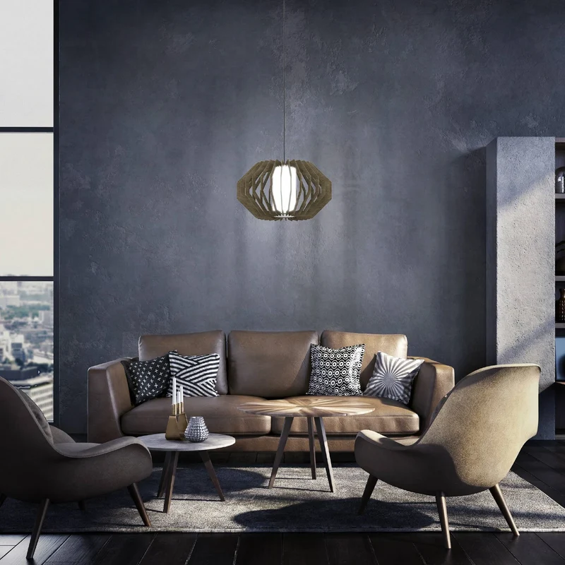 B-Ware EGLO Hängeleuchte Pendelleuchte Lampe Rusticaria Holz Glas braun weiß E27 LED