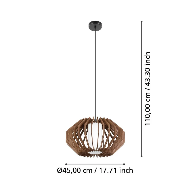 B-Ware EGLO Hängeleuchte Pendelleuchte Lampe Rusticaria Holz Glas braun weiß E27 LED