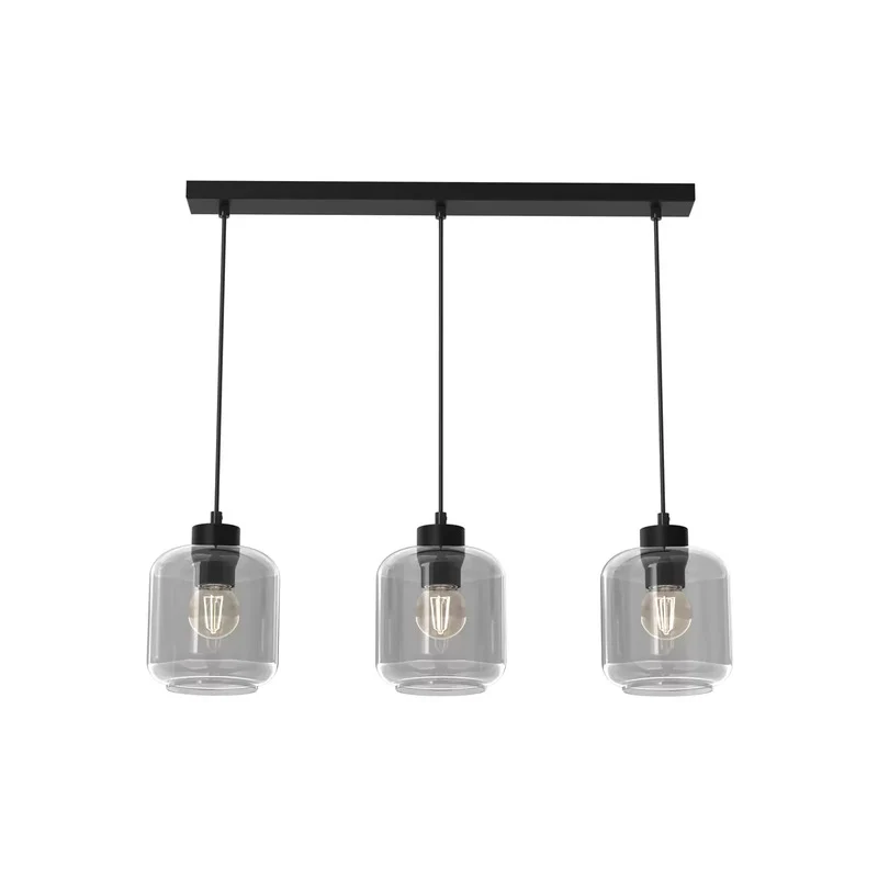 B-Ware Eko-Light Hängeleuchte Sombra Hängelampe Deckenlampe rauch dreiflammig länglich