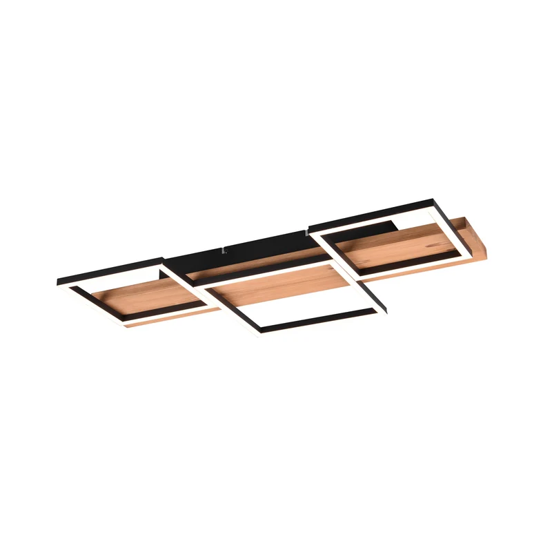 B-Ware TRIO LIGHTING Deckenleuchte LED-Deckenlampe Harper braun dimmbar Holz Metall
