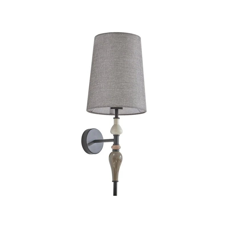 B-Ware Lindby Wandleuchte Haldorin, grau/schwarz Textil 58 cm Wandlampe Lampe Leuchte